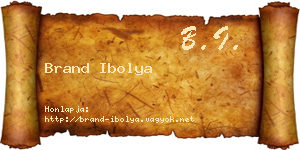 Brand Ibolya névjegykártya